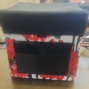 Floral Black and Red Storage Box